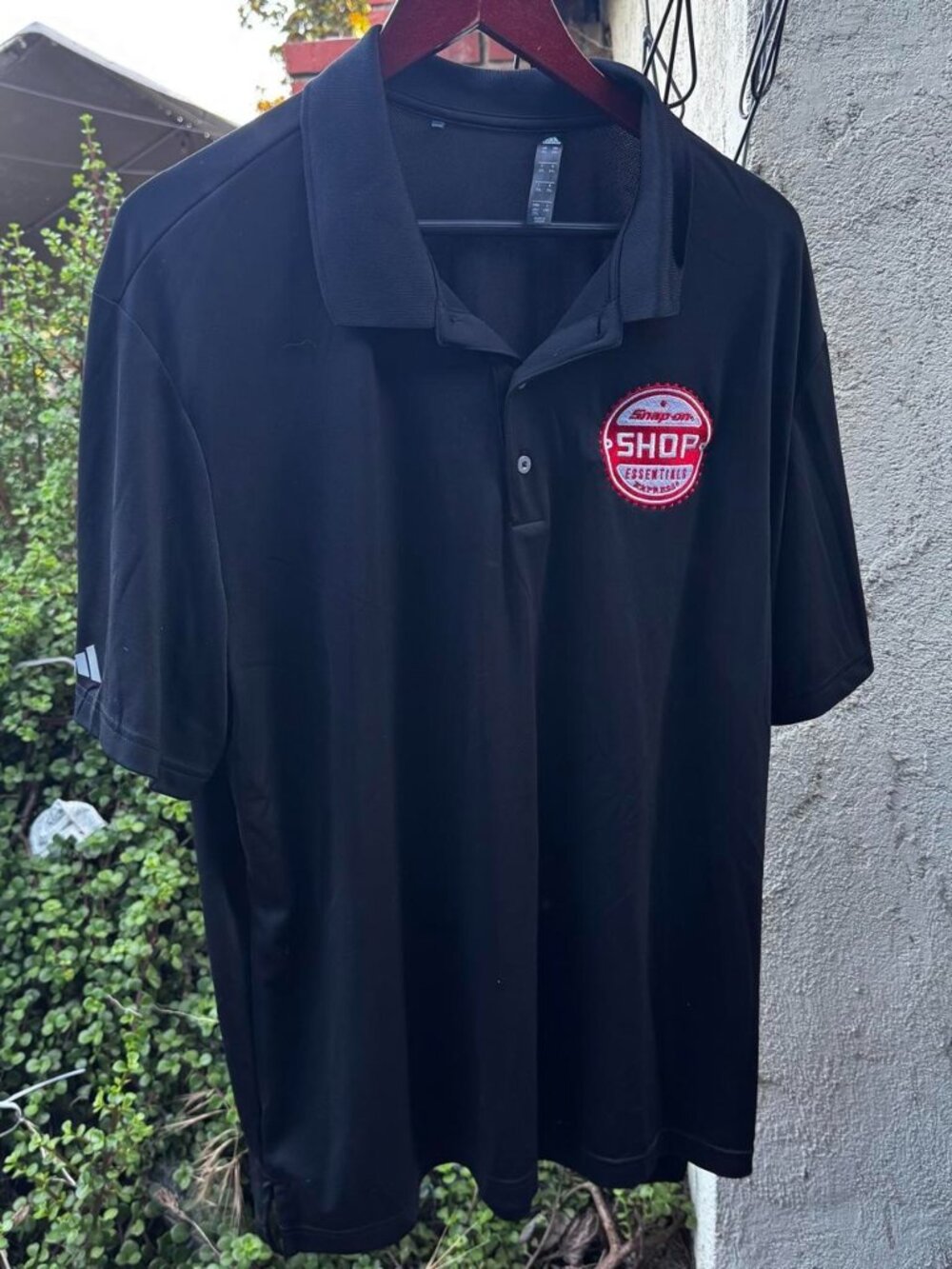 Snap-on Adidas black polo shirt